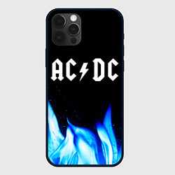 Чехол для iPhone 12 Pro Max AC DC blue fire, цвет: 3D-черный