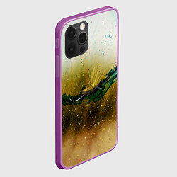 Чехол для iPhone 12 Pro Max Абстрактные блёстки, тени и краски, цвет: 3D-сиреневый — фото 2