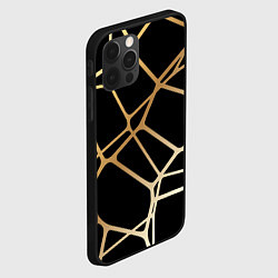 Чехол для iPhone 12 Pro Max Золотая сеть, цвет: 3D-черный — фото 2