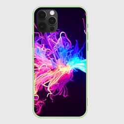 Чехол для iPhone 12 Pro Max Неоновый узор вспышка, цвет: 3D-салатовый
