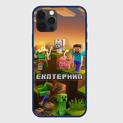 Чехол для iPhone 12 Pro Max Екатерина Minecraft, цвет: 3D-тёмно-синий