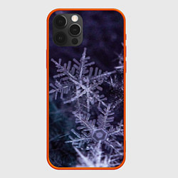 Чехол для iPhone 12 Pro Max Снежинки макро фото, цвет: 3D-красный