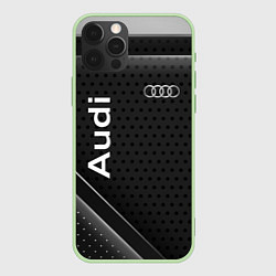 Чехол для iPhone 12 Pro Max Audi карбон, цвет: 3D-салатовый