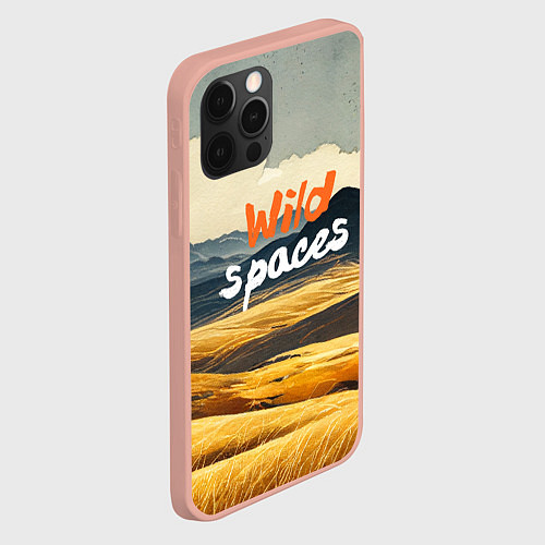 Чехол iPhone 12 Pro Max Wild spaces - акварельный пейзаж / 3D-Светло-розовый – фото 2