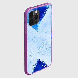 Чехол для iPhone 12 Pro Max Белый крест на синем фоне, цвет: 3D-сиреневый — фото 2