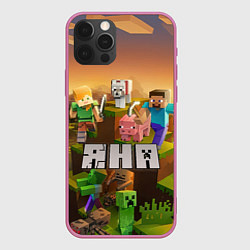 Чехол для iPhone 12 Pro Max Яна Minecraft, цвет: 3D-малиновый