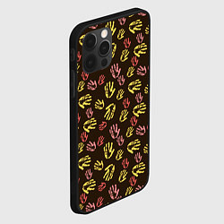Чехол для iPhone 12 Pro Max Отпечатки рук разноцветные, цвет: 3D-черный — фото 2