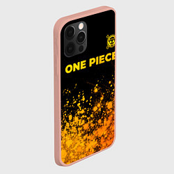 Чехол для iPhone 12 Pro Max One Piece - gold gradient: символ сверху, цвет: 3D-светло-розовый — фото 2