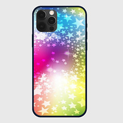 Чехол для iPhone 12 Pro Max Звезды на радужном фоне, цвет: 3D-черный