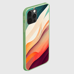 Чехол для iPhone 12 Pro Max Акварельная нарисованная абстракция, цвет: 3D-салатовый — фото 2