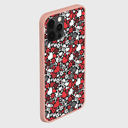 Чехол для iPhone 12 Pro Max Череп, сердца и цветы, цвет: 3D-светло-розовый — фото 2