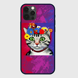 Чехол для iPhone 12 Pro Max Кошка Фриды Кало из нейросети, цвет: 3D-черный