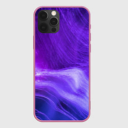 Чехол для iPhone 12 Pro Max Неоновые волны, цвет: 3D-малиновый