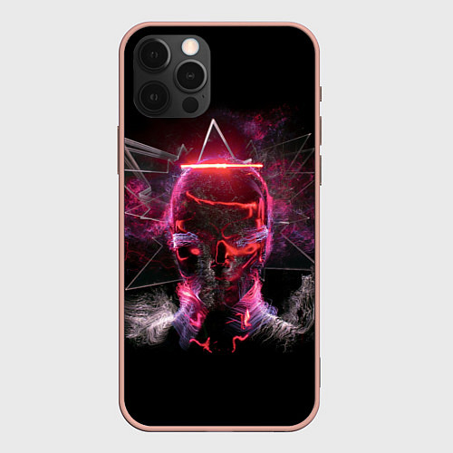 Чехол iPhone 12 Pro Max Неоновый пришелец / 3D-Светло-розовый – фото 1