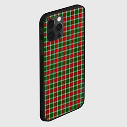 Чехол для iPhone 12 Pro Max Красно-зеленая клетка, цвет: 3D-черный — фото 2