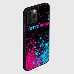 Чехол для iPhone 12 Pro Max Tottenham - neon gradient: символ сверху, цвет: 3D-черный — фото 2