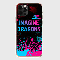 Чехол для iPhone 12 Pro Max Imagine Dragons - neon gradient: символ сверху, цвет: 3D-светло-розовый