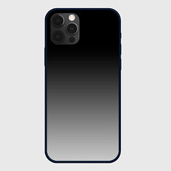 Чехол для iPhone 12 Pro Max Серый градиент, цвет: 3D-черный
