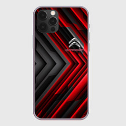 Чехол для iPhone 12 Pro Max Citroen строгий стиль, цвет: 3D-серый