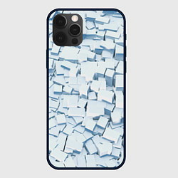 Чехол для iPhone 12 Pro Max Множество белых кубов в абстракции, цвет: 3D-черный