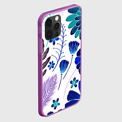 Чехол для iPhone 12 Pro Max Графичная растительная композиция, цвет: 3D-сиреневый — фото 2