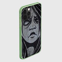 Чехол для iPhone 12 Pro Max Лицо девушки с закрытыми глазами, цвет: 3D-салатовый — фото 2
