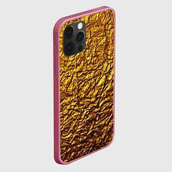 Чехол для iPhone 12 Pro Max Золотая фольга, цвет: 3D-малиновый — фото 2