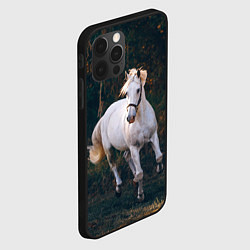 Чехол для iPhone 12 Pro Max Скачущая белая лошадь, цвет: 3D-черный — фото 2