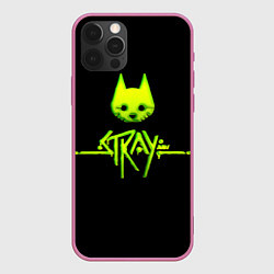 Чехол для iPhone 12 Pro Max Stray green neon, цвет: 3D-малиновый