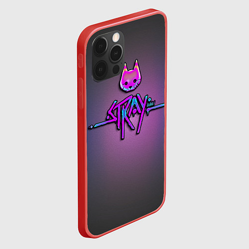 Чехол iPhone 12 Pro Max Stray logo neon / 3D-Красный – фото 2