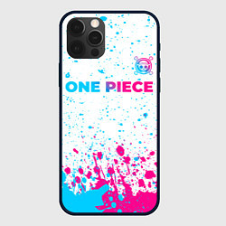 Чехол для iPhone 12 Pro Max One Piece neon gradient style: символ сверху, цвет: 3D-черный