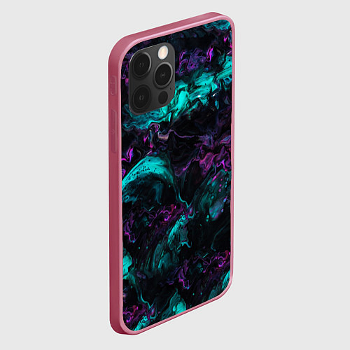 Чехол iPhone 12 Pro Max Неоновые Коралы / 3D-Малиновый – фото 2