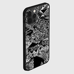 Чехол для iPhone 12 Pro Max Чёрно-белая триповая абстракция, цвет: 3D-черный — фото 2