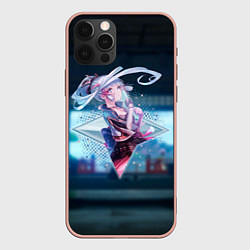 Чехол для iPhone 12 Pro Max Аяка Камисато в примогеме, цвет: 3D-светло-розовый