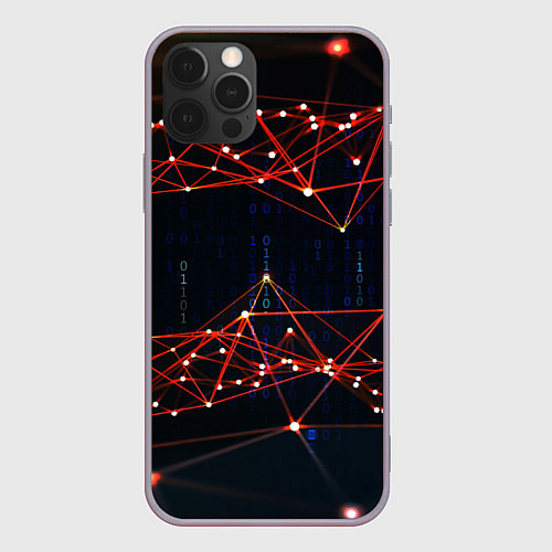 Чехол iPhone 12 Pro Max Соединение точек / 3D-Серый – фото 1
