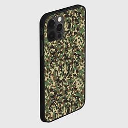 Чехол для iPhone 12 Pro Max Камуфляж Woodland мелкий, цвет: 3D-черный — фото 2