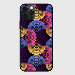 Чехол для iPhone 12 Pro Max Абстрактные полосы - оптическая иллюзия, цвет: 3D-черный