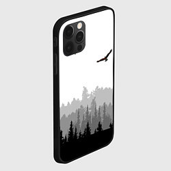 Чехол для iPhone 12 Pro Max Птицы над лесом, цвет: 3D-черный — фото 2