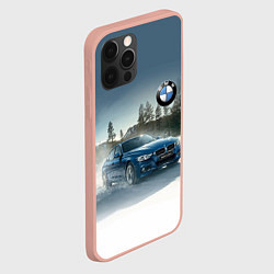 Чехол для iPhone 12 Pro Max Крутая бэха мчится по лесной дороге, цвет: 3D-светло-розовый — фото 2