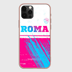 Чехол для iPhone 12 Pro Max Roma neon gradient style: символ сверху, цвет: 3D-светло-розовый