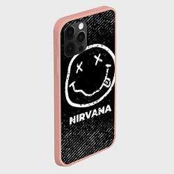 Чехол для iPhone 12 Pro Max Nirvana с потертостями на темном фоне, цвет: 3D-светло-розовый — фото 2