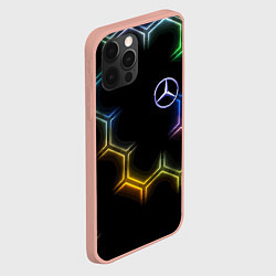 Чехол для iPhone 12 Pro Max Mercedes - neon pattern, цвет: 3D-светло-розовый — фото 2
