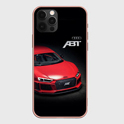 Чехол для iPhone 12 Pro Max Audi quattro ABT autotuning, цвет: 3D-светло-розовый