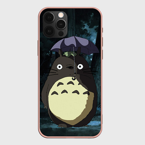 Чехол iPhone 12 Pro Max Totoro in rain forest / 3D-Светло-розовый – фото 1