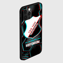 Чехол для iPhone 12 Pro Max Hoffenheim FC в стиле glitch на темном фоне, цвет: 3D-черный — фото 2