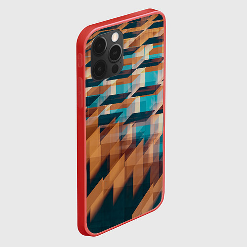 Чехол iPhone 12 Pro Max Абстрактное множество поверхностей разных цветов / 3D-Красный – фото 2
