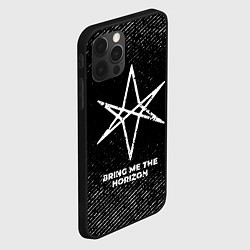 Чехол для iPhone 12 Pro Max Bring Me the Horizon с потертостями на темном фоне, цвет: 3D-черный — фото 2