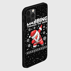 Чехол для iPhone 12 Pro Max Santa dabbing, through the snow, цвет: 3D-черный — фото 2