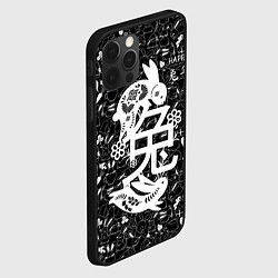 Чехол для iPhone 12 Pro Max Happy chinese new year, black bunnies, цвет: 3D-черный — фото 2