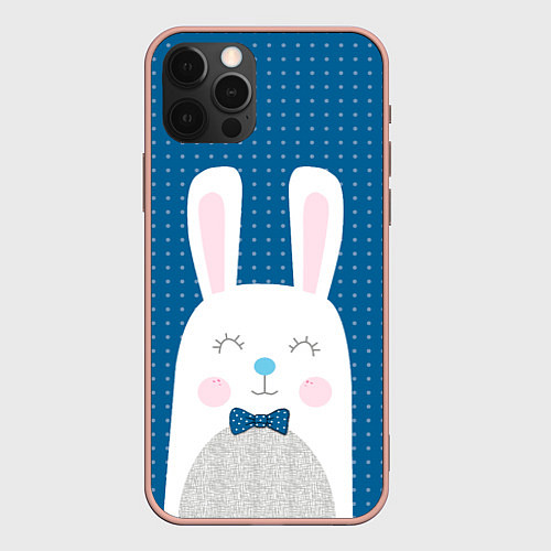 Чехол iPhone 12 Pro Max Мистер кролик / 3D-Светло-розовый – фото 1